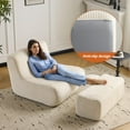 thumbnail image 6 of Modern Oversized Lounge Chair with Ottoman, Comfy Single Lazy Sofa Couch with High-Rebound Memory Foam, Large Bean Bag Chair for Living Room, Bedroom, Receiption Room (Beige), 6 of 7