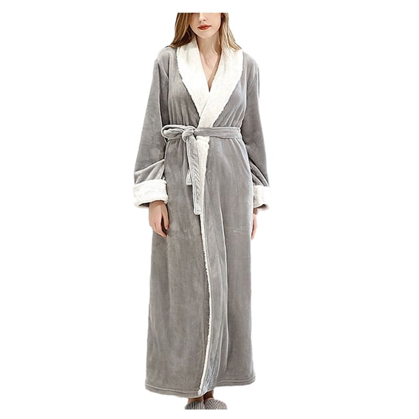 Bata de baño larga Qarigey para mujer Pijama gris L