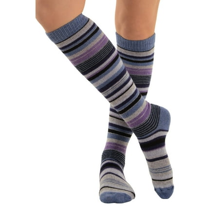 Womens Stripe Knee Socks Cashmere Blend 7 Color