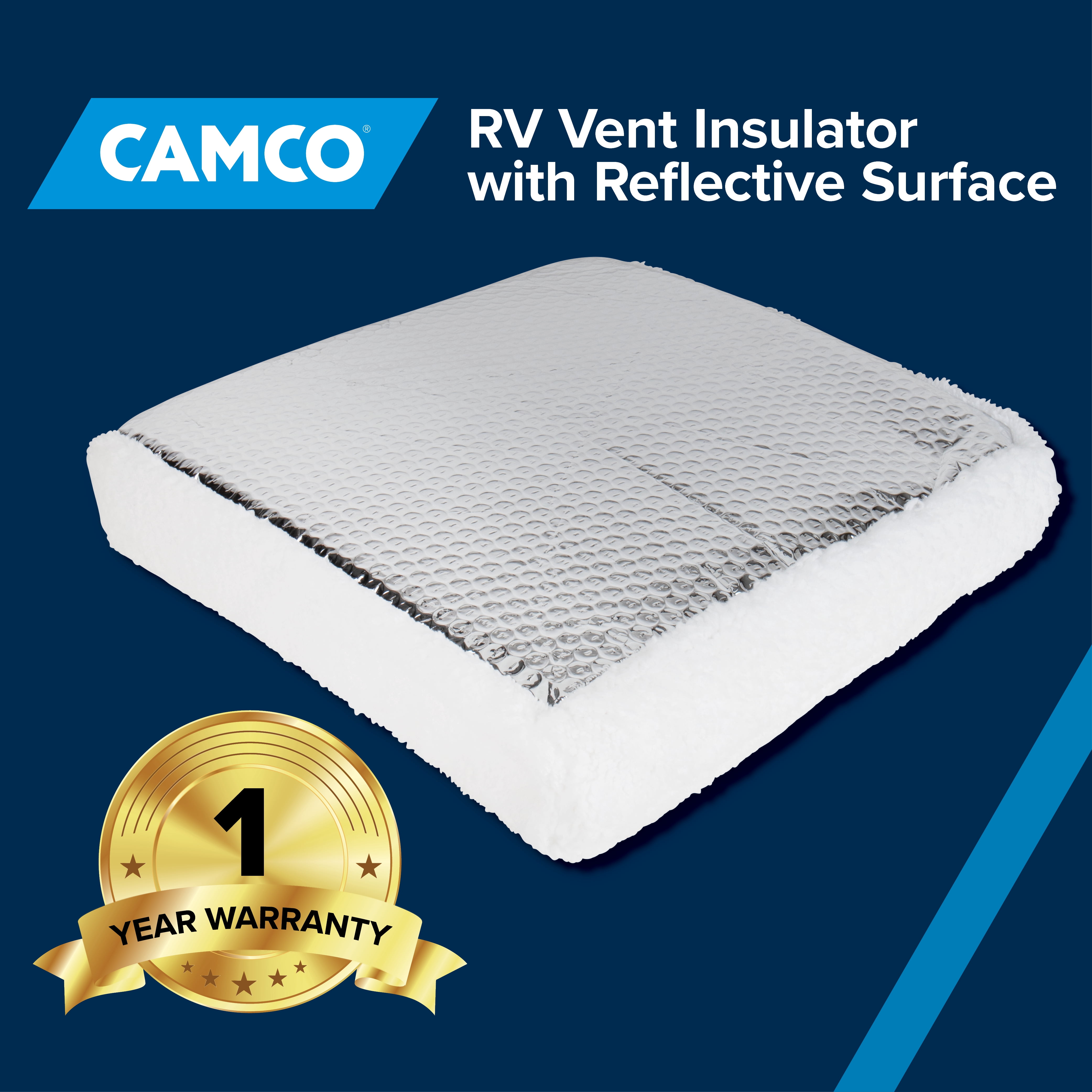 (2 pack) Camco RV Roof Vent Insulator with Reflective Surface - 3 Layer Protection - Multicolor (45193)