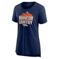 thumbnail image 2 of Women's Heather Navy Denver Broncos Hometown First Down Tri-Blend T-Shirt, 2 of 3