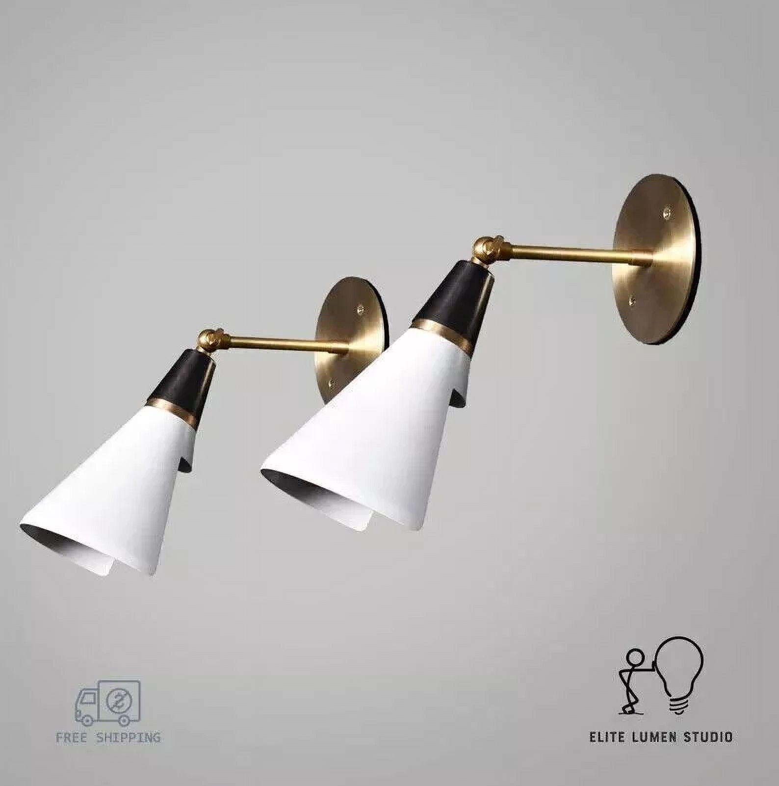 Aesthetic Vintage Collection Mid-Century 2-Light Antique Brass New Wall Sconce for Indoor & Outdoor Location