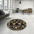 thumbnail image 4 of Ahgly Company Machine Washable Indoor Rectangle Abstract Dark Almond Brown Area Rugs, 2' x 3', 4 of 7