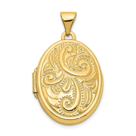 FB Jewels 14K Yellow Gold Domed Oval Locket