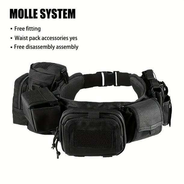 Battle Belts For Men Outdoor Activities MOLEE System 5-in-1 Function Settings With Pouches 5pcs