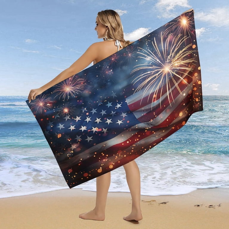 BIRDWEEL タオル　MADE IN USA 250th Anniversary USA Cotton Beach Towel 63 x 32 inch Large Sand