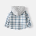 thumbnail image 4 of GYRATEDREAM Baby Toddler Boys Long Sleeve Shirt Flannel Buffalo Plaid Shirts Button Down Jacket Top Outfit Fall Winter Clothes for 7-8Y Blue, 4 of 9