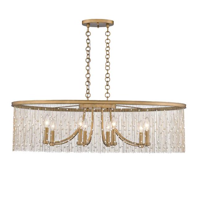 Golden Lighting 1771-LP PG-PRL Pendentif Linéaire, Or Péruvien & Perle