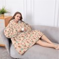 thumbnail image 5 of Oversized Wearable Blanket Hoodie,Pink Christmas Gingerbread and Tree Pattern Sherpa Blanket Hoodie with Super Pockets,Super Warm Fuzzy Pullover for Women & Men, 5 of 6