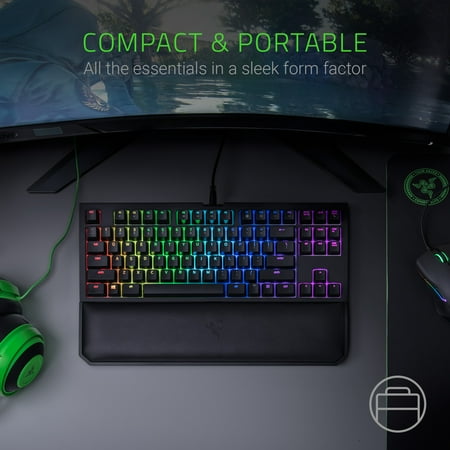 Razer - BlackWidow Chroma V2 Tournament Edition TKL Wired Mechanical Green Switch Gaming Keyboard with RGB Chroma Backlighting - Black