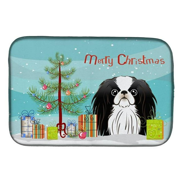Carolines Treasures BB1602DDM Christmas Tree & Japanese Chin Dish Drying Mat
