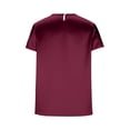 thumbnail image 4 of Cilsoka Women's Satin Blouse Business Casual Outfit Short Sleeve Pleated Tops Crewneck Tshirt Silk Shirt Summer Clothes, 4 of 6