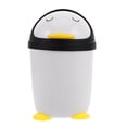 thumbnail image 1 of Mini bote de basura con forma de pingüino, con tapa, de plástico, para escritorio, elegante y pequeño, para cocina, 1 of 8