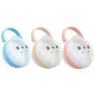 Nuanchu 4 Pieces Pacifier Holder Case Set 2 Silicone Portable Pacifier Case Cover Pouch For Diaper Bag With 2 Transparent BPA Free Pacifier Storage Container Box(Gray, Army Green