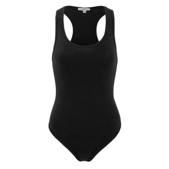 KOGMO Womens Cotton Racer Back Tank Bodysuit with Snap Button (S-XL)