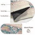 thumbnail image 6 of Round Rugs 6Ft, Teal Pink Geometric Round Area Rug Washable Indoor Throw Carpet, Vintage Floral Watercolor Boho Soft Non Slip Circle Rug for Office Cabinet Home Decor Aesthetic, 6 of 8