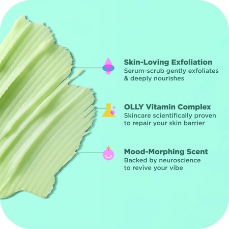 OLLY BRIGHTBody Scrub Exfoliates & Repairs Skin Barrier Neroli Dew, 6 oz