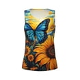 thumbnail image 4 of Lsque Colorful Cloud Butterfly Sunflower Printed Workout Tank Tops for Women, Athletic Sports Tank Tops, Compression Sleeveless Dry Fit Shirts,Sleeveless Yoga Shirt-X-Large, 4 of 9