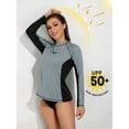 thumbnail image 5 of Alove Women's Crew Neck Quick Dry RashGuard UPF 50 Sun Protection Swimsuit Top, 5 of 7