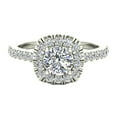thumbnail image 4 of Round-Cut Engagement Rings Halo Diamond Ring 14K White Gold 0.75 Carat (F,VS1), 4 of 5