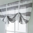 thumbnail image 6 of Semi Sheer Window Curtain Cute Bowknot Tie Up Roman Curtain Rod Pocket Semi Sheer Kitchen Stripe Pattern Balloon Curtain for Kithchen Bedroom Window Curtain,46 x 63 Inch, 6 of 10