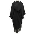 thumbnail image 6 of MIASHUI Plus Size Knit Sweater Button Hood Cape Shawl, Scarf for Women, Fashion Scarf for Casual Wear, Warm Scarf Black,One Size, 6 of 9
