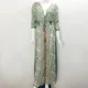 thumbnail image 5 of Vestido largo bohemio TEELYNN Vintage 2023 con estampado floral de gasa, manga tres cuartos, escote en V, vestidos de verano gitanos hippies para mujer, 5 of 5