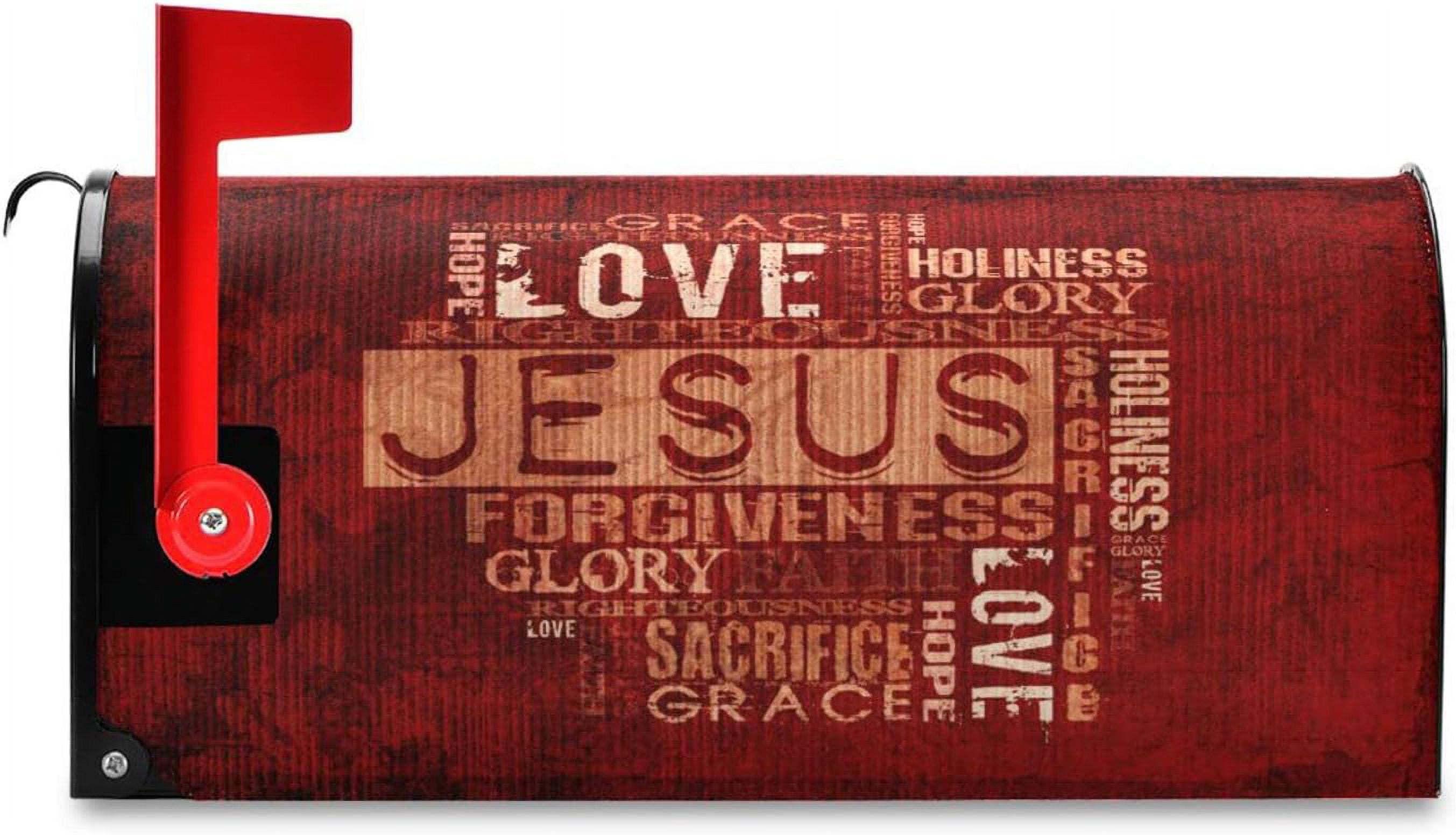 Jesus Religious Background Magnetic Mailbox Cover MailWraps Garden Yard Home Decor for Outside Oversized-25.4" x20.8"\u2026