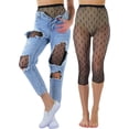 thumbnail image 5 of ToBeInStyle Women's Capri Footless Tights Micro Hearts Fishnet - One Size, 5 of 6