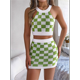 thumbnail image 4 of Conjuntos de Dos Piezas para Mujer: Top Corto con Cuello Halter y Minifalda, Conjuntos de Crochet de Verano Verde M, 4 of 10