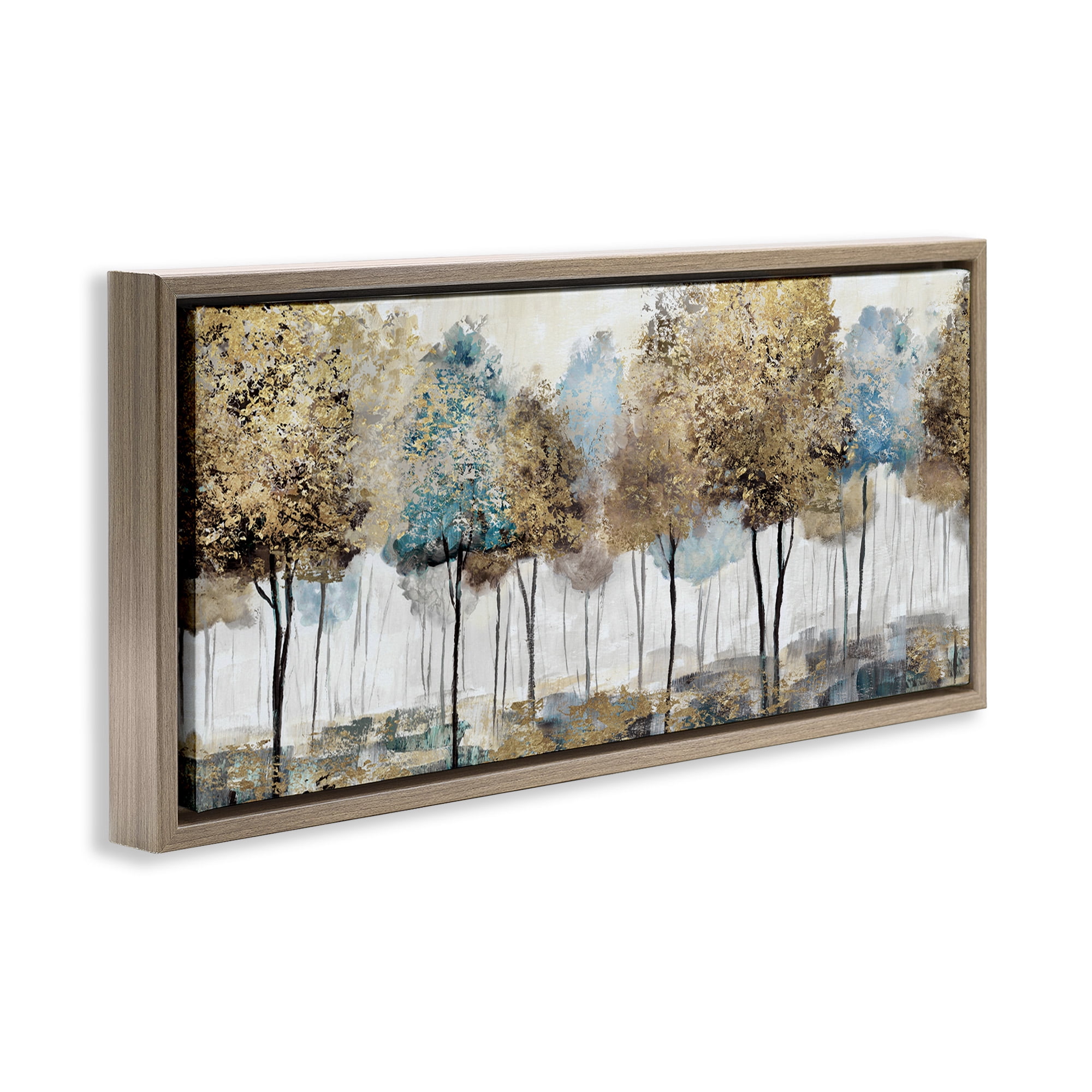 Stupell Industries Rustic Country Orchard Landscape Landscape Painting Brown Floater Framed Canvas Art Print Wall Art, 25 x 11