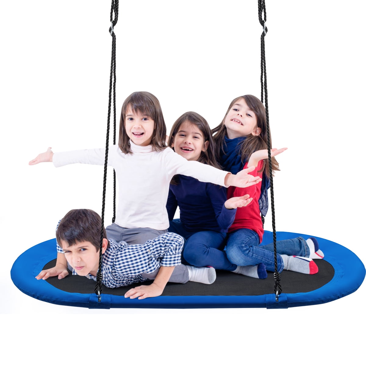 Easy to Hang Quick Dry Backyard or Playground Adventure Hanging Circle Round CTSC Saucer Kids 40 Tree Swing for Outside Heavy-Duty Waterproof Fabric Nest Swing Green