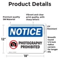 thumbnail image 2 of (2 Pack) Photography Prohibited Sign, 2 of 7