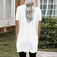thumbnail image 3 of Tiqkatyck Graphic Tees for Women, Women Summer Casual Solid Loose Pullover Crewneck Shirt Short Sleeve Tunic Tops Blouse with Pockets T Shirts for Women White XL, 3 of 6