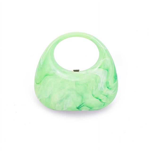 Bolso de media luna de acrílico para mujer Bolso de hombro de media luna de mármol Bolso hobo Bolso con asa superior