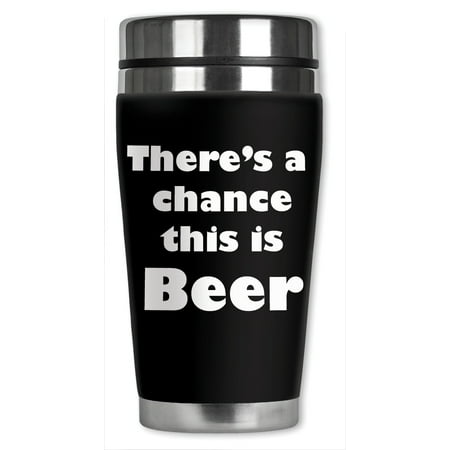 Travel Beer Mug Mugzie brand 16-Ounce Stainless Steel Travel Mug with Insulated Wetsuit Cover - Might be Beer ()