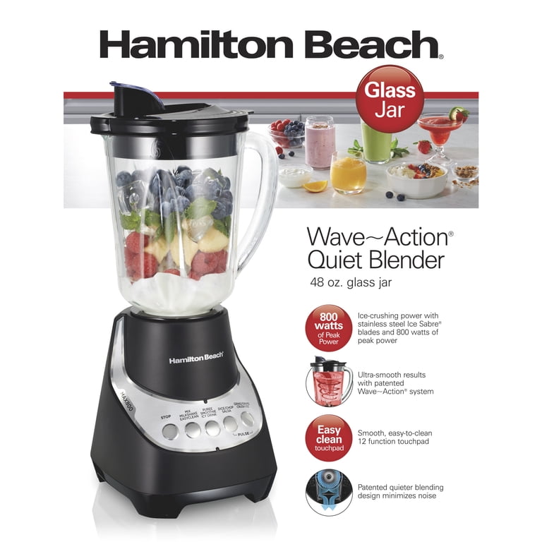 Hamilton Beach Wave Action Blender for Kitchen, 48 oz Jar for