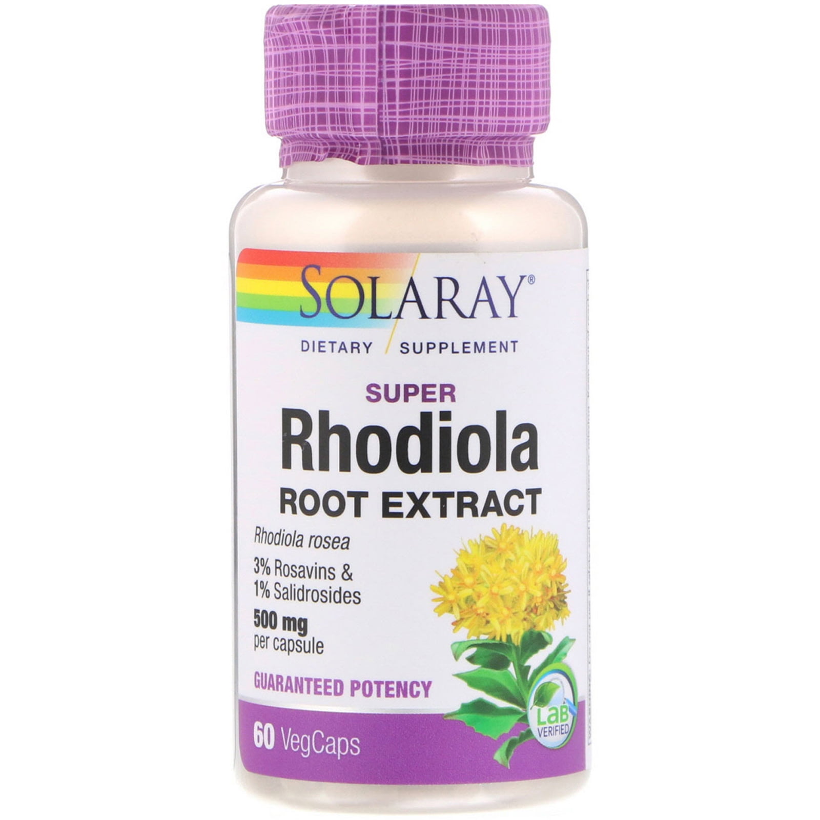 Solaray Super Rhodiola Root Extract 500mg Herbal Adaptogen for