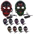 thumbnail image 4 of Visière de Protection Halloween Effrayante Protection Complète LED Squelette Lumineux Tête de Squelette Accessoire de Cosplay Fête, Vert Fluorescent, 4 of 6