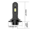 thumbnail image 3 of Bombillas H7 mejoradas, bombillas de iluminación H7 extra brillantes, bombillas H7 de tamaño mini, no requiere adaptador, bombillas H7 Plug and Play, paquete de luz blanca fría de 6500 K, faro delante, 3 of 9