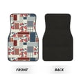 thumbnail image 2 of Honeii Patchwork In Country Style Print Car Foot Mat Four-Piece Set - Front & Rear Universal Car Floor Mats for SUVs, Trucks, Sedans, 2 of 7