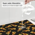 thumbnail image 3 of Dish Drying Mat, Cute Pizza Black Highly Absorbent Drying Matt Kitchen Counter, Dish Mat Drying Pad Dishes Drainer Mats for Kitchen Counter or Sink, 16 x 18 inch, 3 of 6