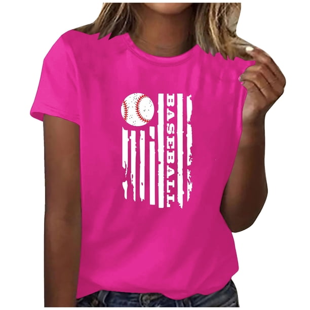Blusa informal de manga corta con cuello redondo y estampado suelto de verano para mujer con estilo OAVQHLG3B Store lin121212