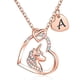 thumbnail image 5 of Collar de unicornio europeo y americano con letras de amor de la A a la Z, colgante de corazón, joyería para niños, 5 of 5