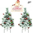 thumbnail image 5 of Gymax 2PCS Pre-Lit Snow Flocked Christmas Tree Pathway Xmas Tree w/ 8 Flash Modes, 5 of 10