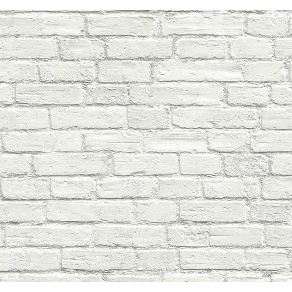 Seabrook Designs  Industrial Faux Brick Prepasted Wallpaper - 20.5 in. W x 33 ft. L