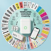 Bluetooth Mini Label Maker with Tape, HKHKPI Portable Wireless Thermal Maker Machine for Home Classroom School Office, Built-in Cutter