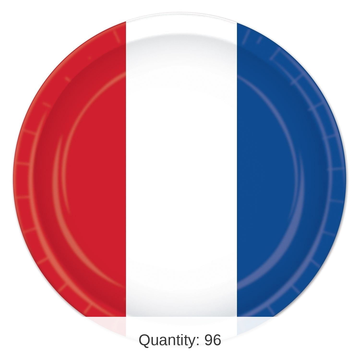 96 Pack Bulk Red, White/Blue Patriotic Paper Plates 9 inch