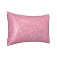 thumbnail image 2 of Bingfone Glitter Pink Print Satin Pillowcase for Hair - Standard Size with Zipper Silky & Soft Pillow Covers,20x30 inches, 2 of 8
