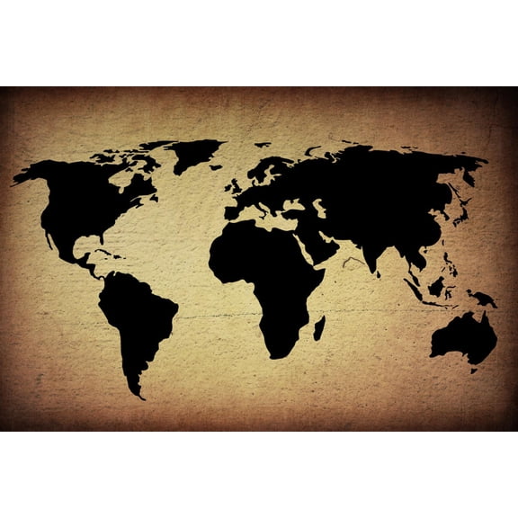 Art.com Vintage World Map Art Print by ilolab, 24" x 16"